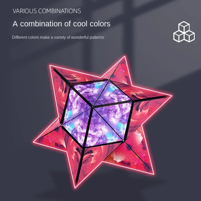 Variety Geometric Changeable Magnetic Magic Cube anti Stress 3D Hand Flip Puzzle Cube Kids Stress Reliever Fidget Toy