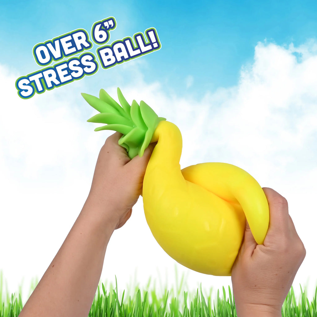 Toymendous Squishy Pineapple – Jumbo 6.5-Inch Squishy Fruit Stress Relief Toy – Sensory Stress Ball for Kids, Teens & Adults