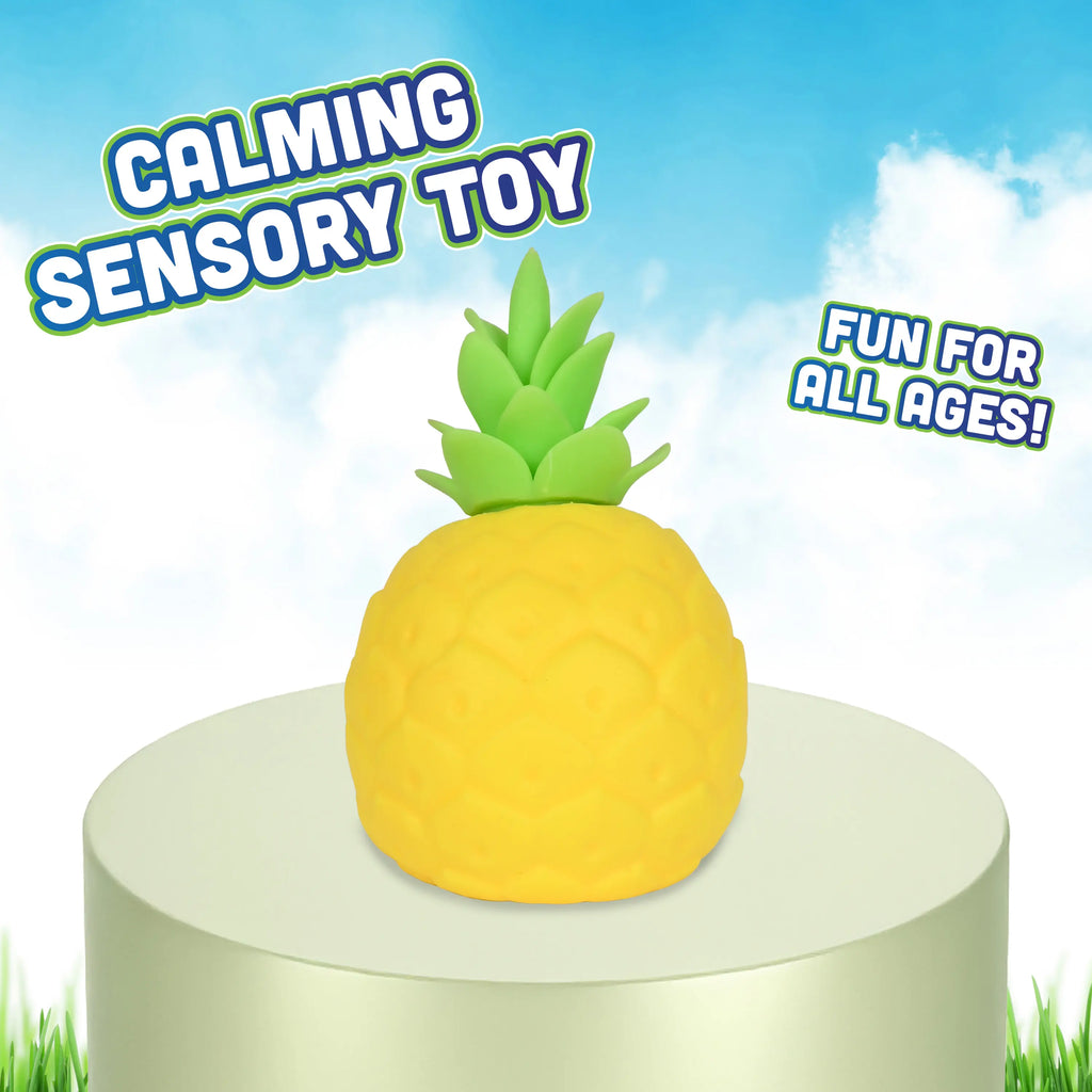 Toymendous Squishy Pineapple – Jumbo 6.5-Inch Squishy Fruit Stress Relief Toy – Sensory Stress Ball for Kids, Teens & Adults