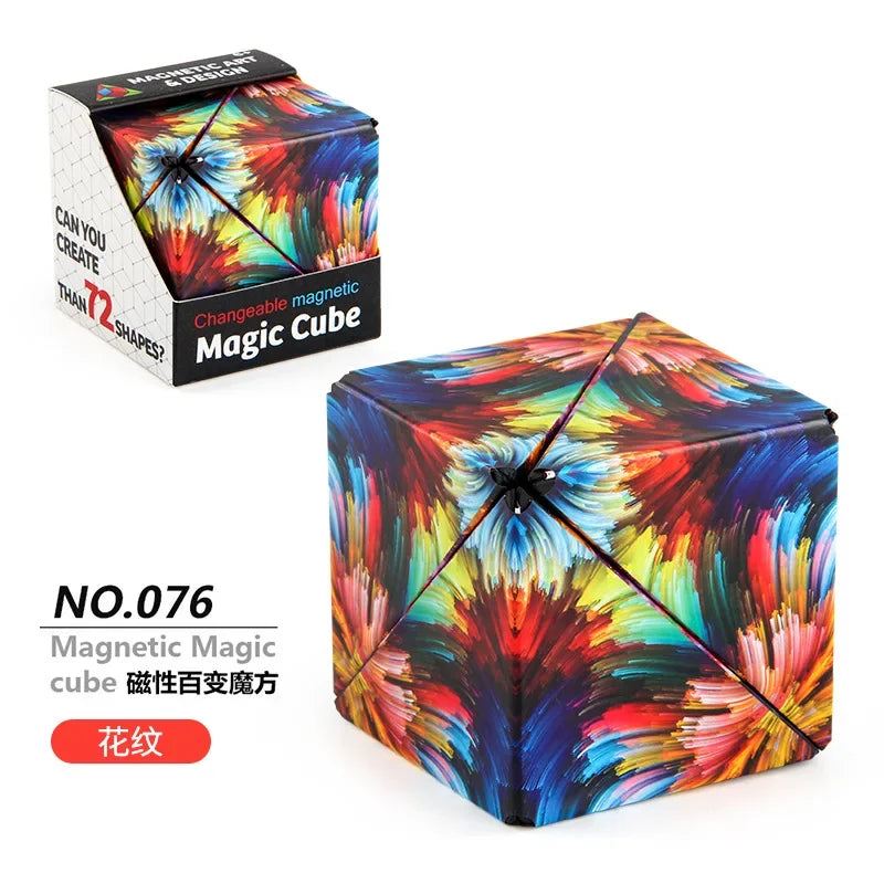 Variety Geometric Changeable Magnetic Magic Cube anti Stress 3D Hand Flip Puzzle Cube Kids Stress Reliever Fidget Toy