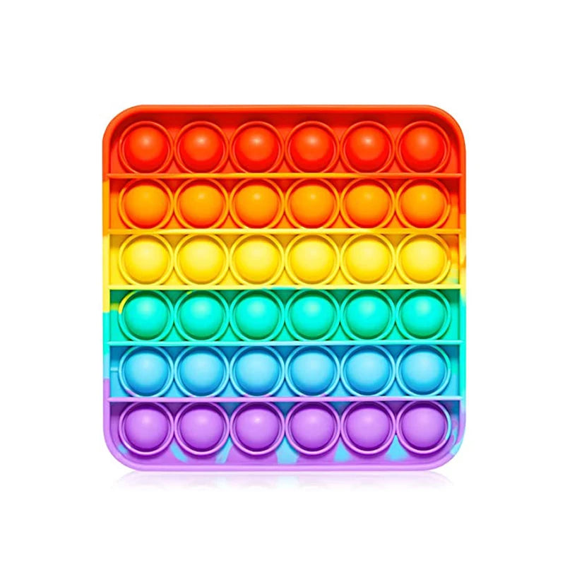 Push Bubble Fidget Toy Rainbow Square Stress Relief Sensory Toy for Autism, Stress, Anxiety Kids and Adults Squeeze Toys