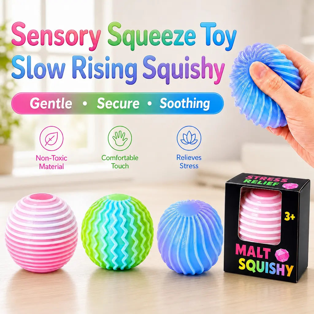 1Pc Maltlose Squishy Ball Stress Relief Toy Sensory Squeeze – Dreamy Pastel Slow Rising Stress Toy, Squeeze & Watch It Rise