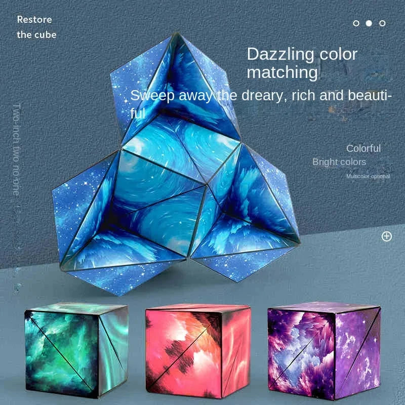 Variety Geometric Changeable Magnetic Magic Cube anti Stress 3D Hand Flip Puzzle Cube Kids Stress Reliever Fidget Toy